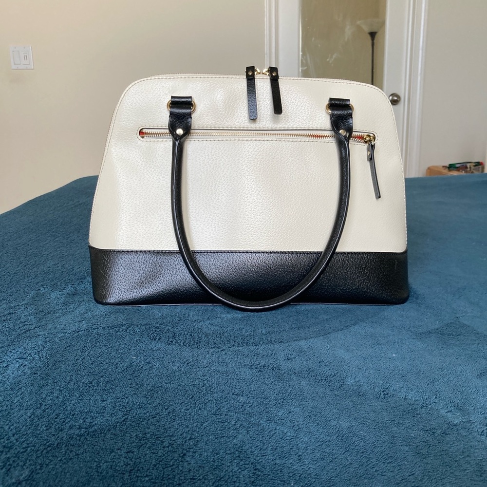 Kate Spade Two-Tone Black and Cream Berkeley Lane Rachelle large domed satchel - Picture 4 of 14